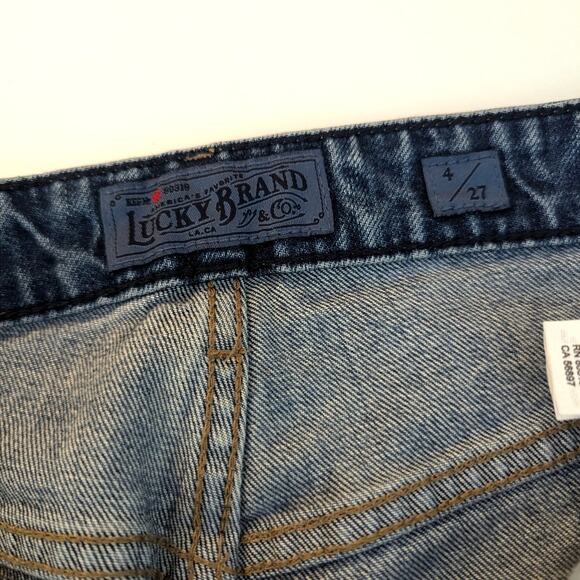 Lucky Brand Wide Leg Medium Wash Ankle High Rise Button Seam Front Jeans Size 27 - Picture 5 of 8
